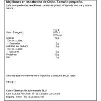 CALVO txiletar muskuiluak eskabetxean 15/20 ale, lata 111 g