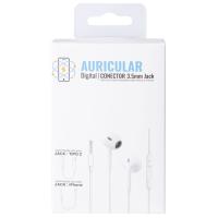 Auriculares blancos conector Jack 3,5mm con 2 adaptadores para iPhone y USB-C