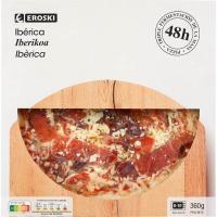 Pizza triple fermentación ibérica EROSKI, caja 360 g