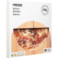 Pizza triple fermentación ibérica EROSKI, caja 360 g