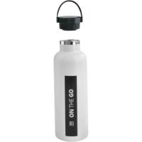 Botella termo acero inoxidable On The Go Blanca, doble pared IRIS, 750 ml