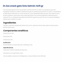 Snack líquido cat licks salmón para gato DR.ZOO, pack 4x15 g