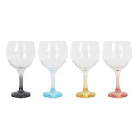 Copa de combinado, cristal, 645 ml, pies de colores LAV, set 4 uds