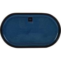 Fuente ovalada de porcelana, Chester blue, 25,3x14,5x2,5 cm