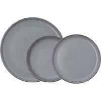 Vajilla de loza gris, 4 servicios, Plato: Ø26.5, 20 y 18,5cm, Duna QUID, 12 piezas