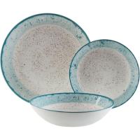 Vajilla de porcelana Provence Marina, 6 servicios, platos: Ø27, 20 y 19 cm, 18 uds