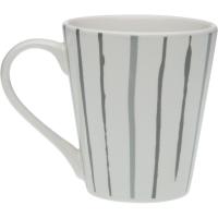 Taza Mug de porcelana blanca y gris Bona, 1 ud