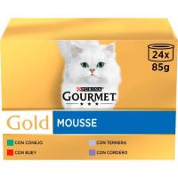 Mousse surtido para gato GOURMET GOLD, pack 24x85 g
