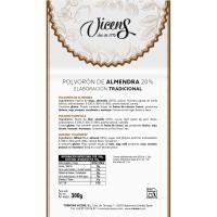 Polvorón de almendra 20%  VICENS, tableta 300 g