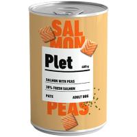 Alimento de salmón y guisantes perro adulto PLET, lata 400 g