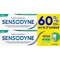 Detífrico repair&protec SENSODYNE, pack 2x75 ml