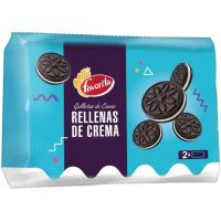 Galleta de cacao rellena crema FAVORITA, bolsa 308 g