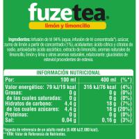 Refresco de té al limón y lemongrass FUZE TEA, botella 50 cl