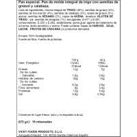 Pan de molde con pipas DULCESOL, paquete 675 g