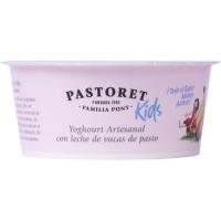 Yogur infantil de fresa&plátano PASTORET, tarrina 125 g