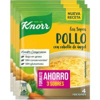 Sopa de pollo con cabello de ángel KNORR, pack 3x68 g