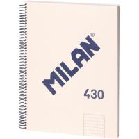 Cuaderno de espiral A4 tapa dura Beige, pautado 7mm, microperforado, serie 1918, 57142E80BG MILAN, 80 hojas