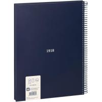 Cuaderno de espiral A4 tapa dura Azul Marino, pautado 7mm, microperforado, serie 1918, 57142E80B MILAN, 80 hojas