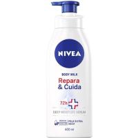 Body milk repara&cuida 72h NIVEA, dosificador 400 ml