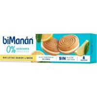 Galleta limón 0% azucares BIMANAN, caja 125 g