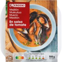 Mejillón cocido con salsa de tomate EROSKI, tarrina 500 g