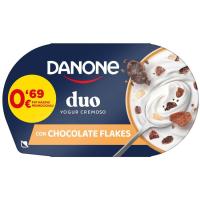 Yogur choco flakes DANONE, tarrina 102 g