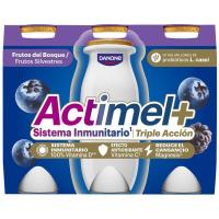 Actimel de mora y arándanos DANONE, pack 6x100 g