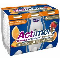 ACTIMEL fruta anitzekoa laranjazkoa, sorta 6x100 g