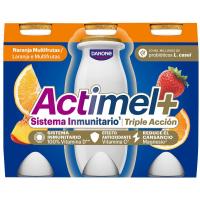 ACTIMEL fruta anitzekoa laranjazkoa, sorta 6x100 g