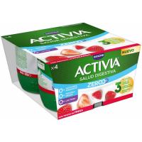 ACTIVIA Triple Zero marrubi zaporeko jogurta, sorta 4x120 g