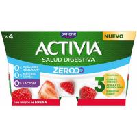 ACTIVIA Triple Zero marrubi zaporeko jogurta, sorta 4x120 g