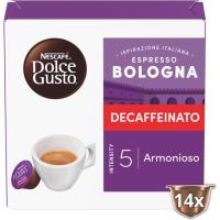 Café espresso descafeinado Bolonia DOLCE GUSTO, caja 14 uds