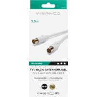 Conexión antena coaxial blanco 90DB 1.5M 48127 VIVANCO