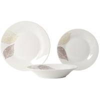 Vajilla de porcelana Böden: llano Ø23cm, hondo Ø20cm, postre Ø19 IDEALCASA, 12 uds