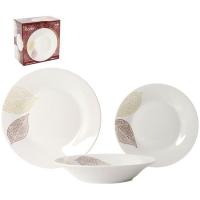 Vajilla de porcelana Böden: llano Ø23cm, hondo Ø20cm, postre Ø19 IDEALCASA, 12 uds