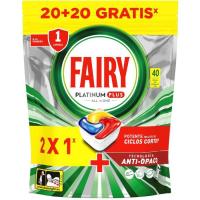 Lavavajillas a máquina FAIRY PLATINUM PLUS, bolsa 20+20 dosis