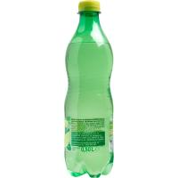 Agua mineral natural con gas y limón EROSKI, botella 50 cl