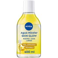 Agua micelar Skin Glow+5% serum vit C&E NIVEA, bote 400 ml