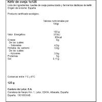 Kéfir de oveja Bio CANTERO DE LETUR, tarrina 125 g