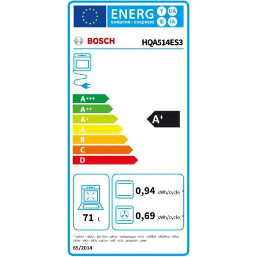 Horno con vapor 71 litros con limpieza por Aqualisis HQA514ES3 BOSCH