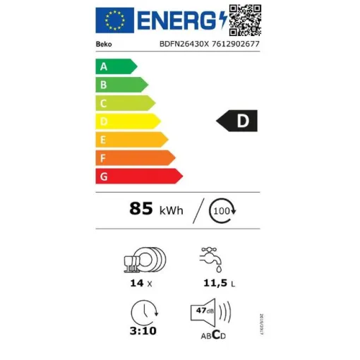 Lavavajillas inox BDFN26430X BEKO
