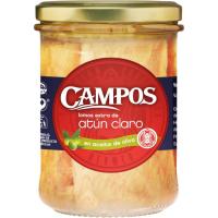 Atún claro en aceite de oliva CAMPOS, frasco 180 g