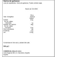 Harina de garbanzo GALLO, paquete 500 g