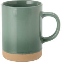 Taza verde con base beige, gres, 370 ml KASA, Ø8x11 cm