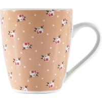 Taza de porcelana rosa con flores, 360 ml KASA, Ø8,5x9,8 cm