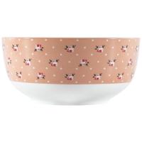 Bol de porcelana rosa con flores, 560 ml KASA, Ø13,7x6,5 cm