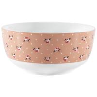 Bol de porcelana rosa con flores, 560 ml KASA, Ø13,7x6,5 cm