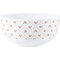 Bol de porcelana blanco con flores rosas, 560 ml KASA, Ø13,7x6,5 cm