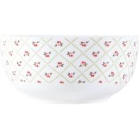 Bol de porcelana blanco con flores rosas, 560 ml KASA, Ø13,7x6,5 cm