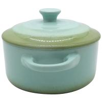 Cocotte verde para horno, grés KASA, 10,3x13,8x19 cm